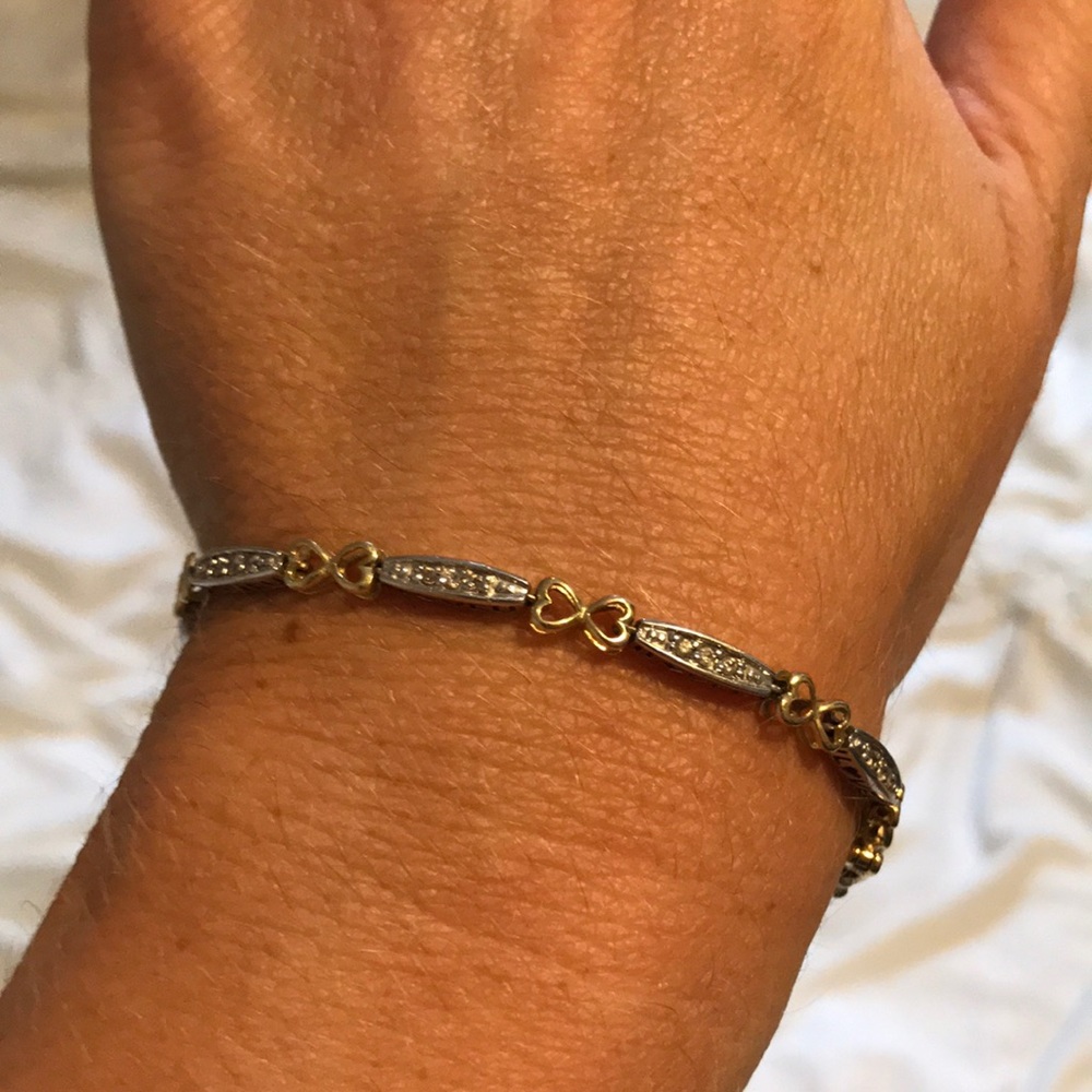 Diamond and gold tennis bracelet